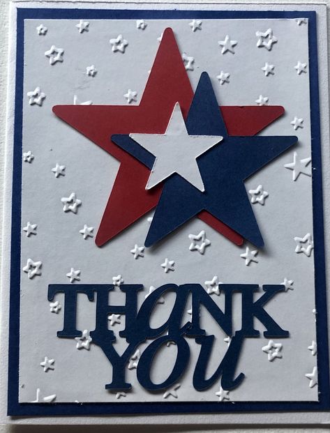 Patriotic Card Ideas, Patriotic Cards Stampin Up 4th Of July, Stampin Up Veterans Day Cards, Honor Flight Cards, Homemade Veterans Day Cards, Patriotic Handmade Cards, Veteran Cards Ideas, Military Cards Ideas, 4th Of July Cards Ideas