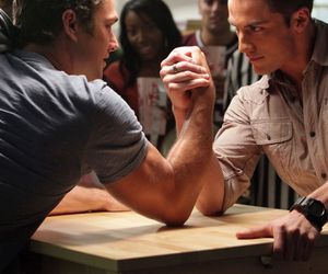 Arm Wrestling Workout Plan Wrestling Workout, Taylor Kinney Chicago Fire, Vamp Diaries, Arm Wrestling, Michael Trevino, Eric Northman, Vampire Diaries Seasons, Taylor Kinney, Pilot Episode