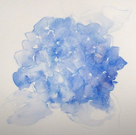 Lockdown Art, Watercolor Hydrangea, Hydrangea Painting, Step By Step Watercolor, Purple I, Canvas Paint, Watercolor Lessons, Water Colours, Watercolor Pictures