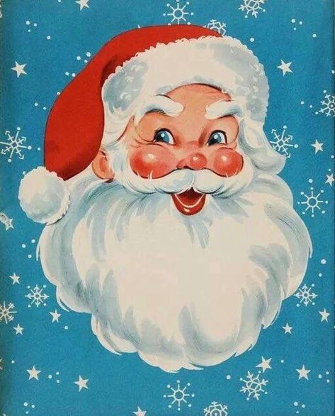 Cozy Clutter, Santa Art, Night Christmas, Vintage Christmas Images, Santa Claus Is Coming To Town, Black Santa, Christmas Graphics, Santa Face, Old Christmas