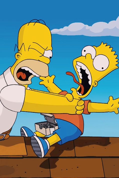 The Simpsons Movie. Hahahah Homer strangling Bart! Happy 89th Birthday, Snowman Wallpaper, Cartoons Hd, The Simpsons Movie, Simpsons Drawings, Simpsons Art, Dysfunctional Family, The Simpson, Homer Simpson