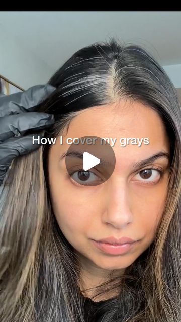 Arshia Moorjani on Instagram: "Covering up my grays using @madisonreed’s Root Perfection Root Touch-up Kit from @walmart. I used shade 4N Darkest Brown and it worked like magic to cover all my grays in 10 minutes!!!! The kit is also free from harsh chemicals and available in 5 shades! So so impressed!!! @walmartfashion #madisonreedpartner #ad" Dark Brown Hair With Grey Face Frame, How To Cover Up Grey Hair, Best Hair Color For Graying Brunette, Covering Gray Hair Brunettes Dark Brown, Blending In Grey Hair Dark Brown, Hair Color That Hides Gray Roots, Dark Brown Hair Covering Grey, Gray Hair Camouflage, Camouflage Grey Hair Roots