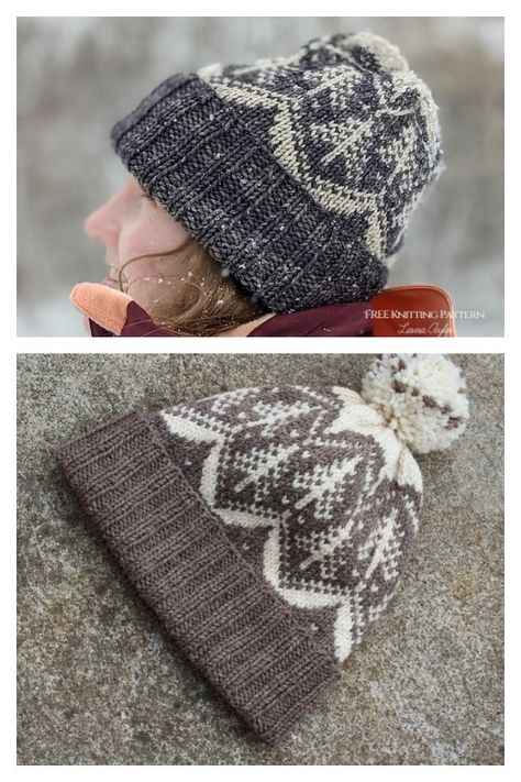 Hiking in the Snow Hat Knitting Pattern Knit Ski Hat Pattern Free, Icelandic Hat Knitting Patterns, Colorwork Hat Knitting Pattern, 2 Skein Knitting Projects, Free Knitted Hat Patterns For Women, Flat Knit Hat Pattern Free, Knit Hat Pattern Free, Knitted Hat Patterns Free Women, Knitting Motifs