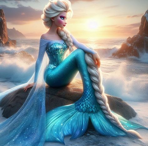 Elsa as a mermaid #elsa #frozen #frozen2 #anna #hallebailey #mermaid #littlemermaid #fyp #ariel #littlemermaid #disneyworld #disney… | Instagram