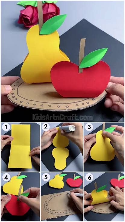 This tutorial teaches kids how to make 3D paper fruits with just paper, scissors, and glue. Step-by-step instructions and visuals make this an easy and fun craft for the whole family to do together! 3d Fruits Craft, Fruits Craft, Fruit Birthday Party, Fruit Diy, Paper Fruit, Fruit Crafts, Thanksgiving School, Fruit Birthday, Sunday School Kids