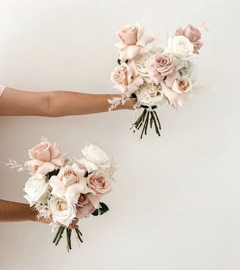 White And Blush Flower Bouquet, Very Simple Bridal Bouquet, Blush Pink Rose And White Floral Wedding Bouquet, Bridesmaid Blush Bouquet, Neutral Bridesmaids Bouquets, Neutral Floral Bouquet, Blush And Ivory Bouquet, Neutral Wedding Flowers Bouquet, White And Blush Bridesmaid Bouquet