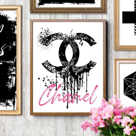 Chanel Logo Print Fashion Wall Art Chanel Poster Chanel Wall | Etsy Chanel Wall Decor, Coco Chanel Wallpaper, Chanel Art Print, Puppy Wall Art, Chanel Poster, Chanel Wall Art, Chanel Art, Etsy Prints, Watercolor Fashion