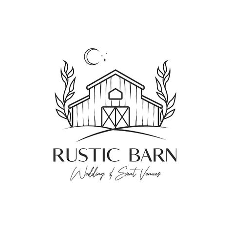 Vector rustic barn wedding venue logo de... | Premium Vector #Freepik #vector #barn #barn-logo #agriculture #farm-house Venue Logo Design, Wedding Venue Logo, Venue Logo, Farm Logo Inspiration, Rustic Logo Design, Horse Logo Design, Farm Logo Design, Non Traditional Wedding Ring, Green Barn