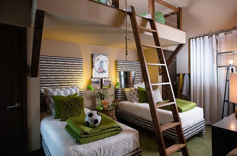 Inspiring Teenage Boys Bedrooms for Your Cool Kid Fancy Beds, Multi Bed, Awesome Beds, Play Loft, Cool Loft Beds, Fabric Beds, Cool Bedrooms For Boys, Teen Room Designs