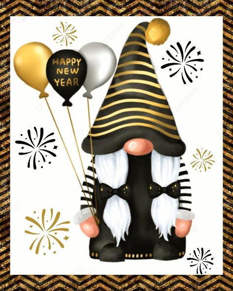 New Year Gnomes Wallpaper, Happy New Year Gnomes, New Year Gnome, Gnome Wallpaper, Gnome Pictures, New Year Art, Happy New Year 2024, Christmas Money, Gnomes Crafts