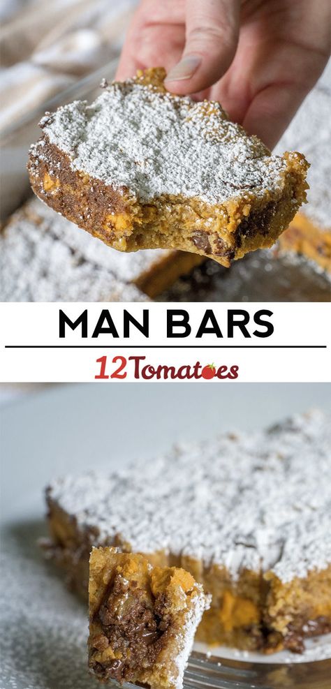 So-Easy-A-Man-Could-Make-’Em Man Bars Man Bars, Sweet Bar, 12 Tomatoes, Butterscotch Chips, Bar Cookies, Cake Bars, Brownie Bar, Piece Of Cake, Make A Man