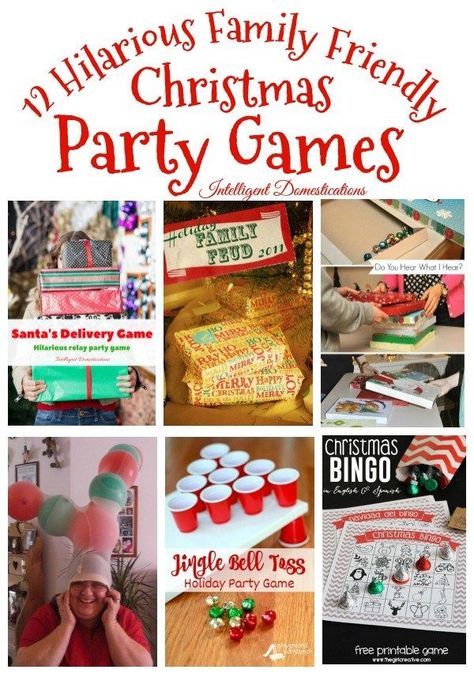 12 Hilarious Christmas Party Games Ideas. Family Friendly Christmas Party Games. #Christmas #FamilyGames Family Friendly Christmas Party, Teenage Party Games, Christmas Party Games For Kids, Christmas Gift Games, Christmas Party Activities, Party Games For Kids, Xmas Games, Fun Christmas Party Games, Christmas Bingo