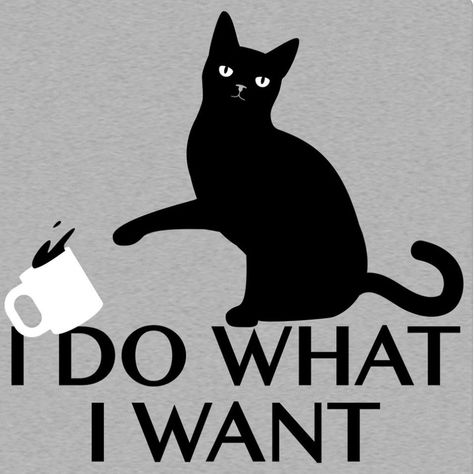 Coffee Mug Illustration, Mug Illustration, I Do What I Want, Cat Spray, A Black Cat, Cat Tee, Cat Quotes, Russian Blue, Cat Coffee