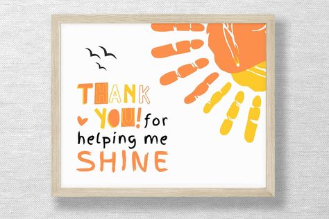 Diy Preschool Teacher Appreciation Gifts, Handprint Gift For Teacher, Thanks For Helping Me Grow Handprint, Craft For Daycare Teacher, Thank You Card Preschool Teacher, Preschool Art Handprint, Handprint Teacher Card, Toddler Crafts For Teacher Appreciation, Teacher Appreciation Gifts Diy Kids