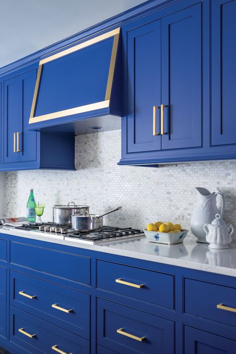 Bright Blue Cabinets, Bright Blue Kitchen, Kitchen Design Ideas 2023, Kitchen Cabinet Colours, Open Kitchen Cabinet, Smart Kitchen Technology, Kitchen Cabinet Color Schemes, Cabinet Colours, Kitchen Moodboard