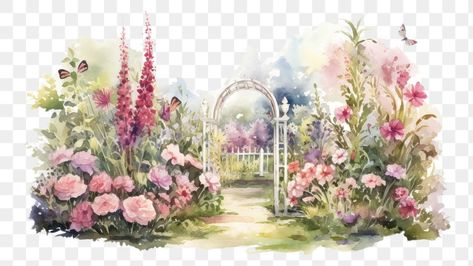 Garden Watercolor Painting, Watercolor Beautiful, Trees Png, Wedding Infographic, Garden Watercolor, Beautiful Trees, Garden Architecture, Poster Background Design, Beautiful Tree