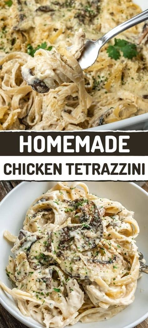 Easy Chicken Tetrazzini Crockpot Chicken Tetrazzini Easy, Easy Chicken Tettrazini, Chicken Tetrazzini With Mushrooms, Vegan Chicken Tetrazzini, Chicken Tetrazzini With Cream Cheese, Chicken Tetrazinni Recipes Easy, Chicken Tetrazzini Without Canned Soup, Chicken Tezzarini, Turkey Tetrazzini Recipe Easy Crockpot