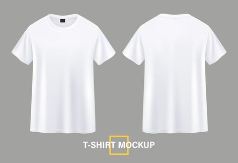 T-shirt mockup front and back illustrations Plain White T Shirt Front And Back, Plain White Tshirt Front And Back, White Tshirt Mockup Front And Back, Plain White Shirt Front And Back, Tshirt Front And Back Mockup, Tshirt Mockup Free, Plane White, White T Shirt Mockup, Mockup Camisa