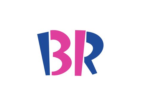 Baskin Robbins - The number 31 is hidden in the logo within the letters of B and R. Baskin Robbins Logo, Baskin Robins, Robin Logo, Lavender Wedding Cake, Vector Robot, Trademark Logo, Baskin Robbins, Famous Logos, Company Meals