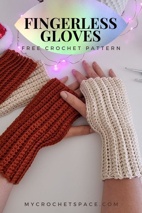 This is a very simple and easy to crochet fingerless gloves. Easy pattern using basic crochet stitches and worked flat - suitable for beginners! 🙂 Crochet Fingerless Gloves Free Pattern, Crochet Hand Warmers, Crochet Wrist Warmers, Knitted Fingerless Gloves, Crochet Mittens Pattern, Fingerless Gloves Crochet Pattern, Glove Pattern, Crochet Gloves Pattern, Crochet Mignon