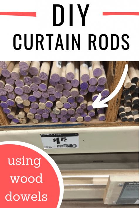 Diy Rustic Curtain Rods, Diy Curtain Rods For Large Windows, Easy Curtain Rods Diy, Chunky Curtain Rods, Diy Wood Curtain Rod Brackets, Farmhouse Curtain Rod Ideas, Hooks For Curtain Rods, Inexpensive Curtain Rods, Rv Curtain Rods