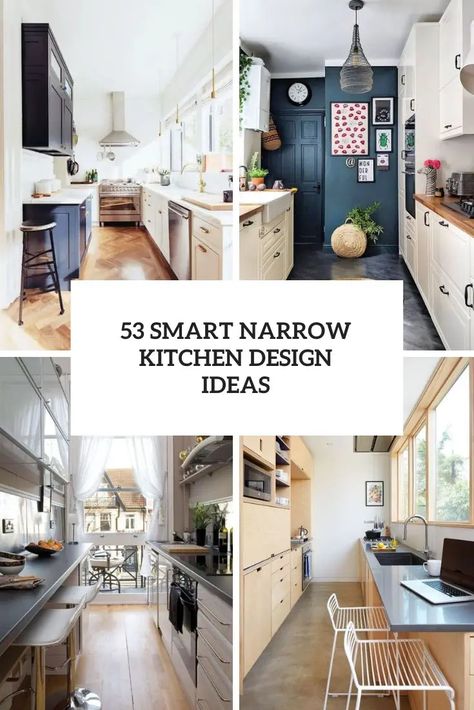 Smart narrow kitchen design ideas Small Galley Kitchen Ideas Narrow Layout, Long Kitchen Layout Narrow, Small Narrow Kitchen Design, Small Narrow Kitchen Ideas, Long Kitchen Layout, Small Narrow Kitchen, Long Narrow Kitchen Layout, Narrow Kitchen Design Ideas, Narrow Kitchen Layout