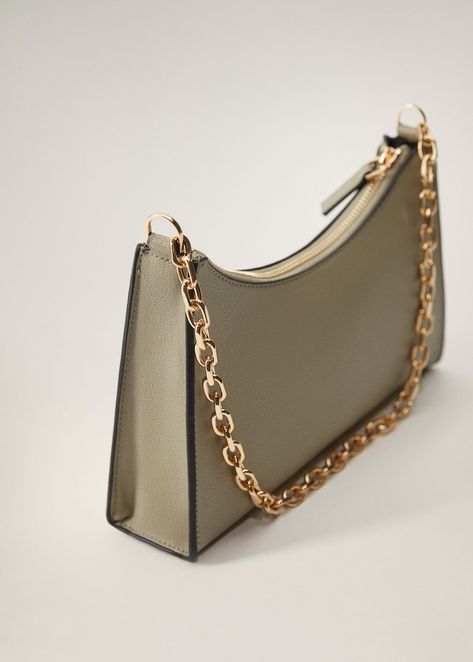 Chain baguette bag - Women | Mango United Kingdom Hand Bags For Women, Womens Designer Bags, Girly Bags, Luxury Purses, Baguette Bag, Pretty Bags, Women Bags Fashion, Cute Bags, Stylish Bag