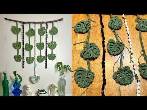 Crochet Tutorial: Monstera Leaf Garland with beads #crochet #monstera #fyp #crocheting - YouTube Crochet Monstera, Monstera Wall, Beads Crochet, Tutorial Crochet, Leaf Garland, Monstera Leaf, Bead Crochet, Crochet Tutorial, Wall Hanging