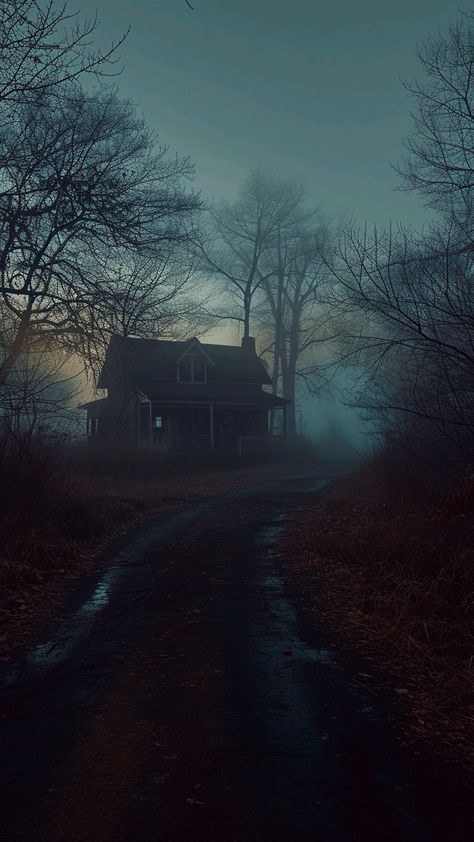 Haunted House Pictures, Creepy Woods, Dystopian Art, Eerie Places, Scary Backgrounds, Apocalypse Aesthetic, Cabin Aesthetic, Halloween Decor Ideas, Creepy Houses