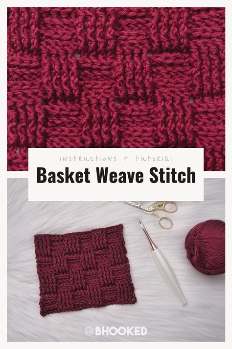 Basket Weave Stitch Crochet, Basket Weave Crochet Pattern, Basket Weave Crochet Blanket, Weave Crochet Stitch, Crochet Stitches Texture, Basket Weave Stitch, Basket Weave Crochet, Different Crochet Stitches, Basketweave Stitch