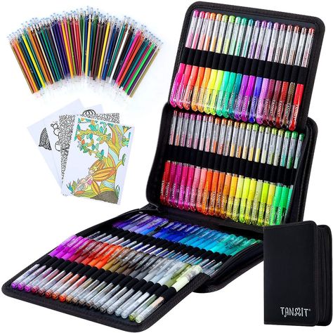 Glitter Gel Pens, Gel Pens Coloring, Adults Coloring, Art Pens And Markers, Gel Pens Set, 카드 디자인, Glitter Pens, Art Pens, Painted Books