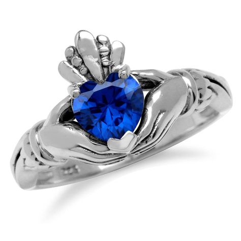 PRICES MAY VARY. Silvershake 6MM Heart Shape Created Blue Sapphire Irish Celtic Claddagh 925 Sterling Silver Friendship Ring September Gemstone Birthstone Size 9 Irish Claddagh Rings, September Gemstone, Friendship Ring, Friendship Rings, Claddagh Rings, Irish Celtic, Heart Gemstone, September Birthstone, Ring Jewelry