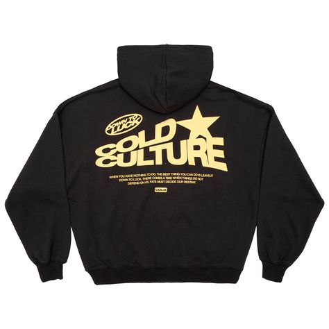 For an oversize fit choose one size above yours. Boxy fit hoodie. 100% cotton. 400 g/m² French Terry. Black color. Logo and graphics screen printed on yellow color the side and back. When you have nothing to do, the best thing you can do, is leave it down to luck. There comes a time where things do not depend on us, fate must decide our destiny. Cold Culture label included. Male (180cm, 5'10"): XL - National Shipping 24-48H (Spain / Portugal) - CORREOS EXPRESS - European Shipping 48-72H - FEDEX Black Hoodie Graphic, Clothing Brand Hoodie Ideas, Retro Hoodie Design, Hoodie Designs For Men, Cold Culture Hoodie, Black Hoodie Design, Streetwear Hoodie Design, Black Graphic Hoodie, Graphic Design Hoodies