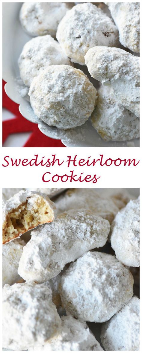 swedish-heirloom-cookie-recipe Ball Desserts, Swedish Desserts, International Cookies, Cookies Walnut, Scandinavian Dishes, Scandinavian Cooking, Swedish Foods, Swedish Treats, Cookies With Walnuts