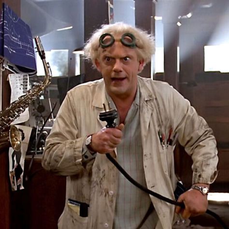 Doc Back To The Future Costume, Doc Brown Back To The Future, Back To The Future Family Costume, Doc Brown Costume, Back To The Future Doc, 80's Movies, Future Costume, White Lab Coat, Flux Capacitor