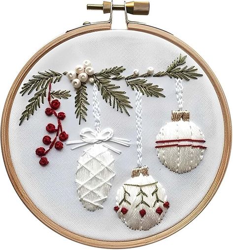 Snowy Village, Embroidered Christmas, Handmade Embroidery, Embroidery Craft, Embroidery Kit, Christmas Embroidery, Embroidery Kits, Diy Handmade, Embroidery Patterns