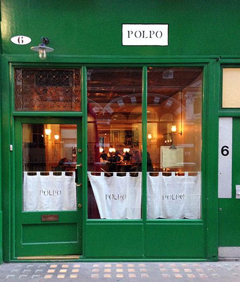 Restaurant Window Design, Window Shop Design, Café Curtains, Small Plates Restaurant, Restaurant Window, London Soho, Cafe Window, Shop Facade, Cafe Curtain