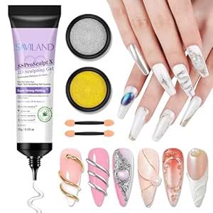 Gel Chrome Nails, 3d Nail Art Designs, 3d Sculpting, Chrome Nail Powder, Chrome Nail, Gel Nail Kit, Chrome Powder, Nail Powder, Cat Eye Gel