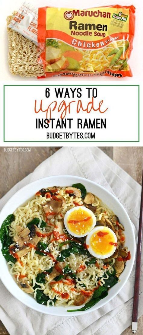 Upgrade Instant Ramen, Top Ramen Recipes, Ramen Noodle Recipe, Ramen Recipes Easy, Easy Ramen, Top Ramen, Ramen Recipe, Ramen Noodle Soup, Noodle Recipes Easy