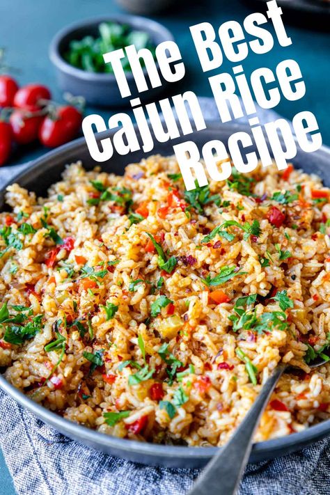 Cajun Side Salads, Cajun Rice Bowl, Tropical Rice Recipes, Rice For Fish Side Dishes, Healthy Cajun Recipes, Cajun Vegetables Side Dishes, Cajun Veggies, Cajun Rice And Sausage, Cajun Rice Recipes