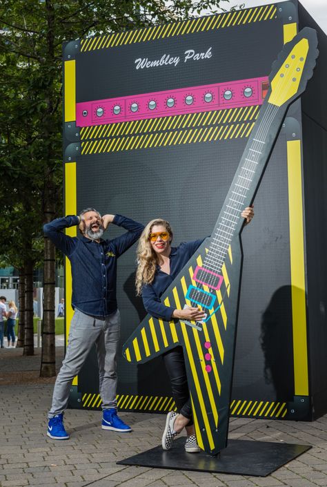 Wembley Park unveils a 'Massive Choon' by Baker & Borowski to celebrate its musical heritage | Creative Boom Music Activation, Press Wall, Sketch Graffiti, Creative Booths, Photo Booth Design, Selfie Wall, Photo Zone, Interactive Walls, Stage Set Design