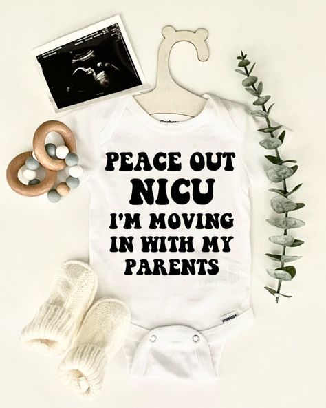 NICU Onesie®, Peace Out NICU Onesie®, NICU Baby Onesie® , Going Home Outfit, Preemie Baby Gift, Going Home , Rainbow Baby by WillowandPinesCo on Etsy Nicu Onesie, Peace Out, Onesie Designs, Preemie Baby, Preemie Babies, Going Home Outfit, Fredericksburg Va, Silhouette Cameo Projects, Cameo Projects