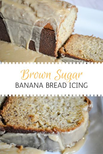 Frosting For Banana Muffins, Glaze Icing For Banana Bread, Banana Bread Recipe With Glaze, Banana Bread With Icing Recipe, Banana Bread Frosting Easy, Banana Bread Glaze Easy, Icing For Bread, Frosting For Banana Bread, Banana Icing Recipe Frostings