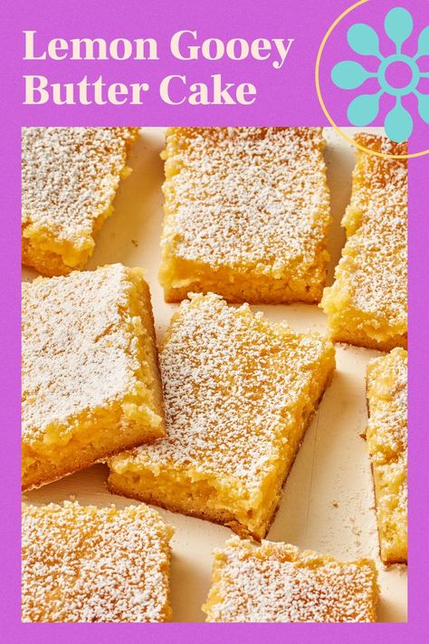 My Lemony Take on Gooey Butter Cake Is Oh-So-Delicious Keto Butter Cake Ooey Gooey, Lemon Gooey Butter Cake, Ooey Gooey Butter Bars, Lemon Butter Cake, Fruity Cakes, Orange Pound Cake Recipe, Ooey Gooey Butter Cake, Orange Pound Cake, Gooey Cake