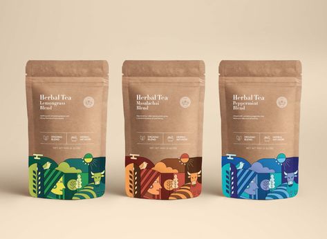 Organic Food Packaging, Coffee Bag Design, Rice Packaging, Spices Packaging, Tea Labels, Tea Packaging Design, Kraft Packaging, Fruit Packaging, Sales Promotion