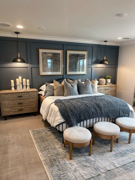 Bedroom With Chair Rail, Neutral Bedrooms, Bedroom Decor Cozy, Bedroom Renovation, Bedroom Decor Design, Modern Bedroom Decor, Decor Ideas Bedroom, Bedroom Layouts, Decoration Inspiration