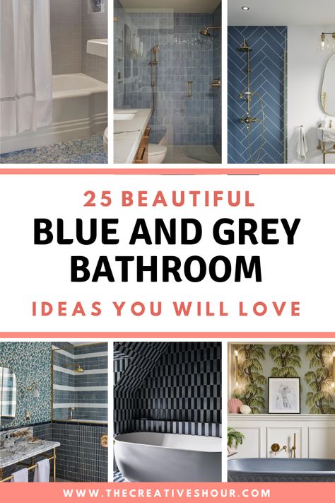 Navy Blue Accent Bathroom, Grey And Navy Bathroom, Navy And Grey Bathroom, Blue And Grey Bathroom Ideas, Cabana Plans, Navy Wall Decor, Navy Rugs, Blue And Grey Bathroom, Bathroom Colors Gray