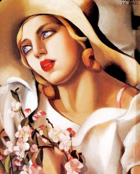 Tamara de Lempicka  The Straw Hat,1930 #arts #art #artist #artwork #drawing #arte #arts #oilpainting #watercolor #artsy #sketch #draw… Tamara Lempicka, Stylish Artwork, Deco Poster, Art Deco Stil, Estilo Art Deco, Oil Painting Reproductions, Painting Reproductions, Exhibition Poster, Art Movement