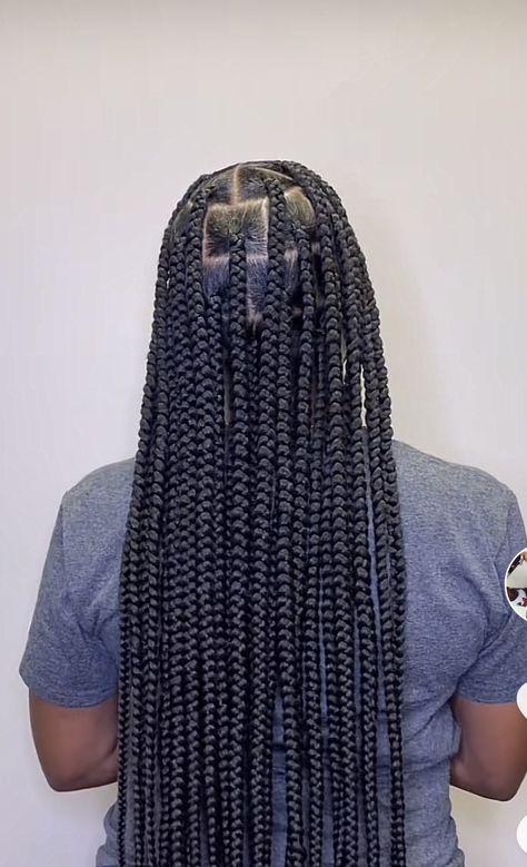 Small Jumbo Box Braids, Box Braids With Big Parts, Large Knotless Box Braids Medium Length, Medium Large Knotless Braids Hairstyles, Medium Plaits Box Braids, Medium Big Knotless Braids, Medium Big Box Braids, Jet Black Braids, Medium Box Braids Long