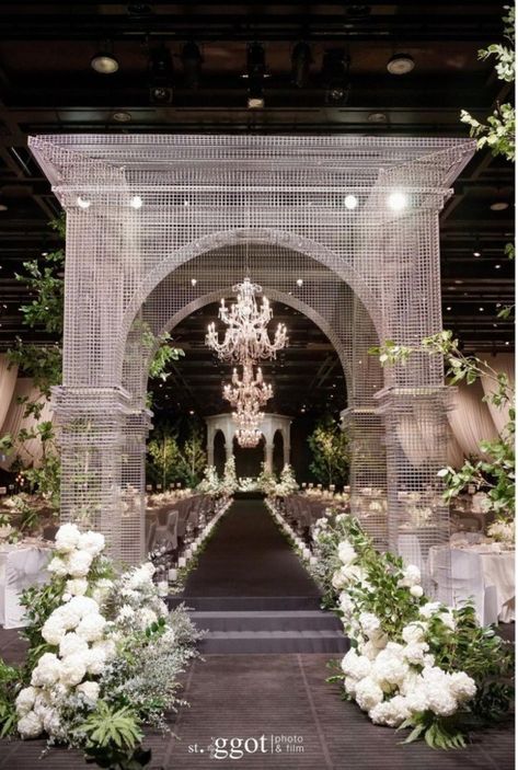 Wedding Entries, Event Entrance Arch Design, Feather Wedding Decorations, Glass House Wedding, Wedding Draping, Beauty And Beast Wedding, Bridal Backdrops, Event Entrance, Lebanese Wedding